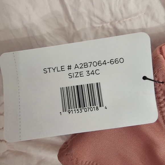 Brand New Aeropostale Wireless Pink/Salmon Color Adjustable Strap Bra Size 34C - Picture 5 of 6